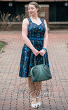 Pecock print 50s dress
