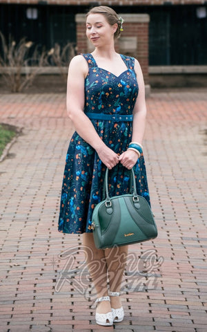 Pecock print 50s dress