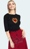 Voodoo Vixen Queen Of Hearts Knit Pullover