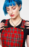 Jawbreaker Red Tartan Suspender Skirt pocket
