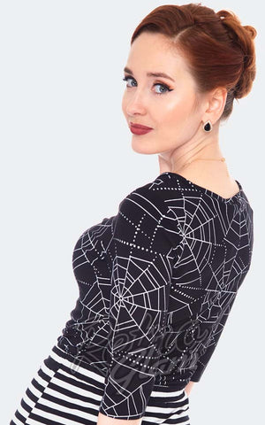Voodoo Vixen Spiderweb Stretch Jersey Top back
