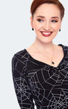 Voodoo Vixen Spiderweb Stretch Jersey Top detail