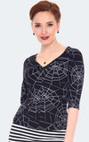 Voodoo Vixen Spiderweb Stretch Jersey Top