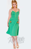 Voodoo Vixen Sunflower & Bees Dress in Green