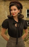 Voodoo Vixen Black Keyhole Neck Tie Top 40s