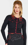 Voodoo Vixen Western Rose Cardigan detail