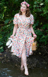 Voodoo Vixen Floral & Cherries Wrap Midi Dress