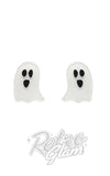 Erstwilder stud earrings halloween ghost white