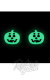 Erstwilder stud earrings pumpkin glow dark