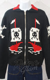 Astro Bettie Pirate And Skulls Sweater in Black detail