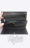 Astro Bettie Tri Fold Wallet in Black & White Stripe inside