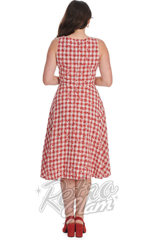 Banned Sweet Cherry Red Gingham Dress back