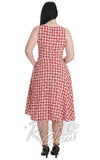 Banned Sweet Cherry Red Gingham Dress plus size back