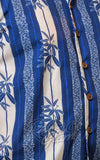 Boulevard Nights Mimosa Beach Drawstring Top in Blue Hawaiian fabric