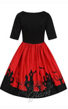 Collectif Amber-Lea Haunted House Swing Dress detail back