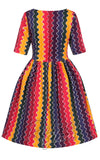 Collectif Amber-Lea Rainbow Wave Swing Dress detail back