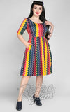 Collectif Amber-Lea Rainbow Wave Swing Dress