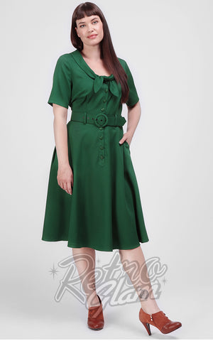 Collectif Ann Harrad Swing Dress in Green