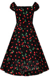 Collectif Dolores Doll Dress in Cherry Print plus sized detail back