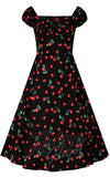 Collectif Dolores Doll Dress in Cherry Print plus sized front