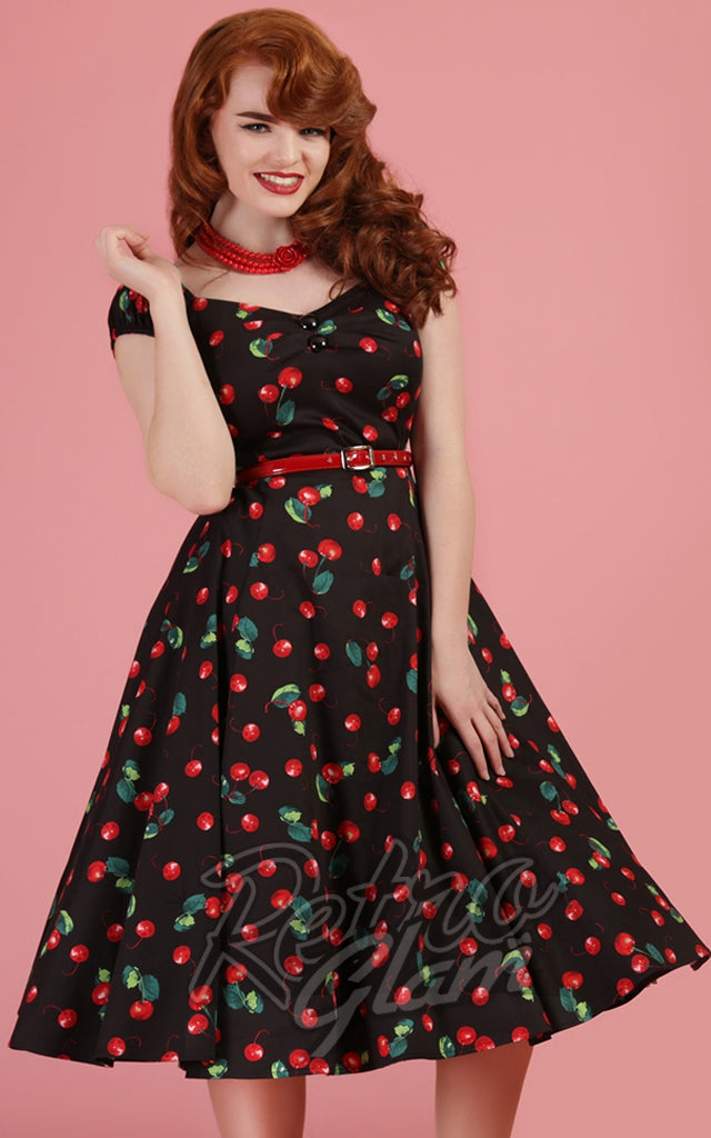 Collectif Dolores Doll Dress in Cherry Print - 2XL left only