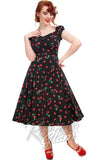 Collectif Dolores Doll Dress in Cherry Print - 2XL left only