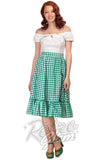 Collectif Katherine Skirt in Green Gingham