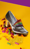 Collectif Lulu Hun Silver Lara Rainbow Heels 60s