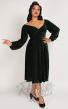 Collectif Velvet Ludmilla Swing Dress in Green