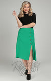 Collectif Madison A-Line Skirt in Green