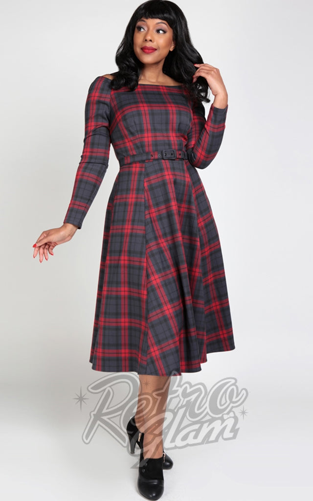 Collectif Meg Smoky Check Swing Dress - 2XL left only