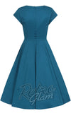 Collectif Nell Swing Dress in Teal - M,L,3XL left