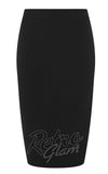 Collectif Polly Bengaline Pencil Skirt in Black front