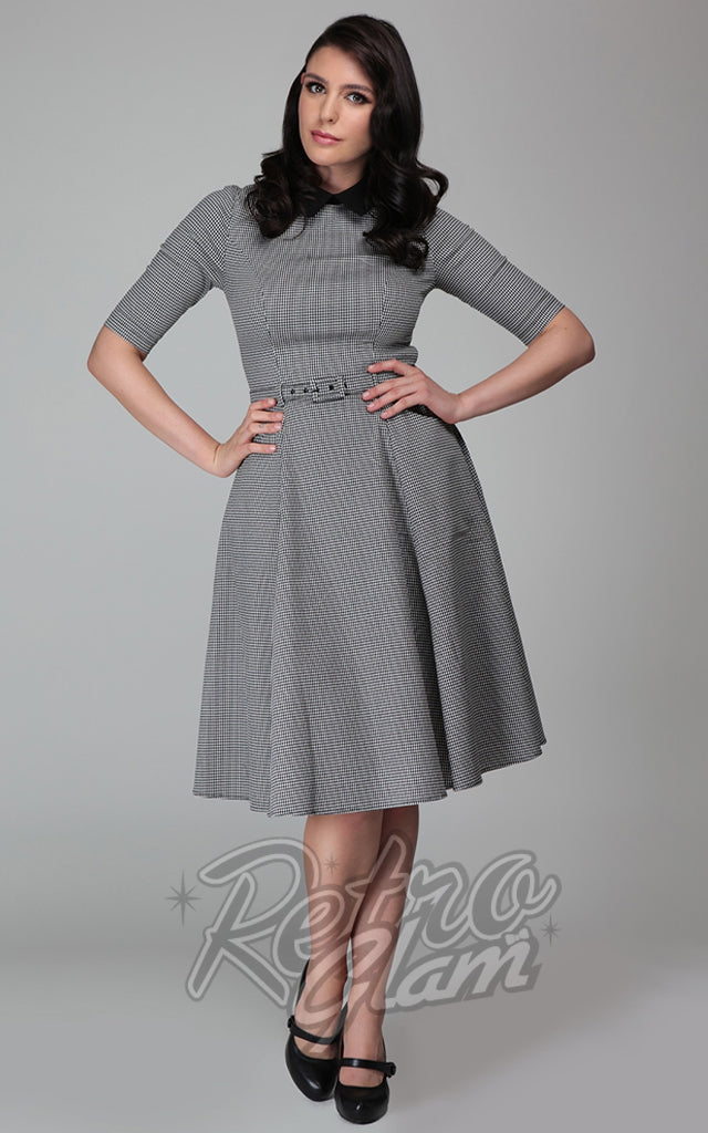 Collectif Winona Houndstooth Swing Dress - M left only