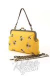 Comeco Bees Kisslock Bag in yellow 