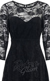 Dolly and Dotty Madeline Lace Dress in Black roses