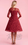 Dolly and Dotty Madeline Lace Dress in Burgundy back