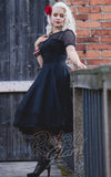 Dolly and Dotty Tess Lace Sleeved Dress in Black 50s