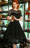 Dolly and Dotty Tess Lace Sleeved Dress in Black gothic