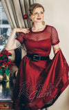 Dolly and Dotty Tess Lace Sleeved Dress in Burgundy model
