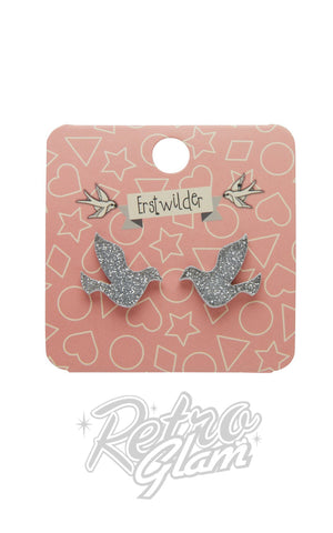 Erstwilder Christmas Essential Earrings studs silver doves