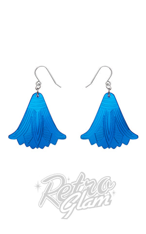 blue lotus drop earrings