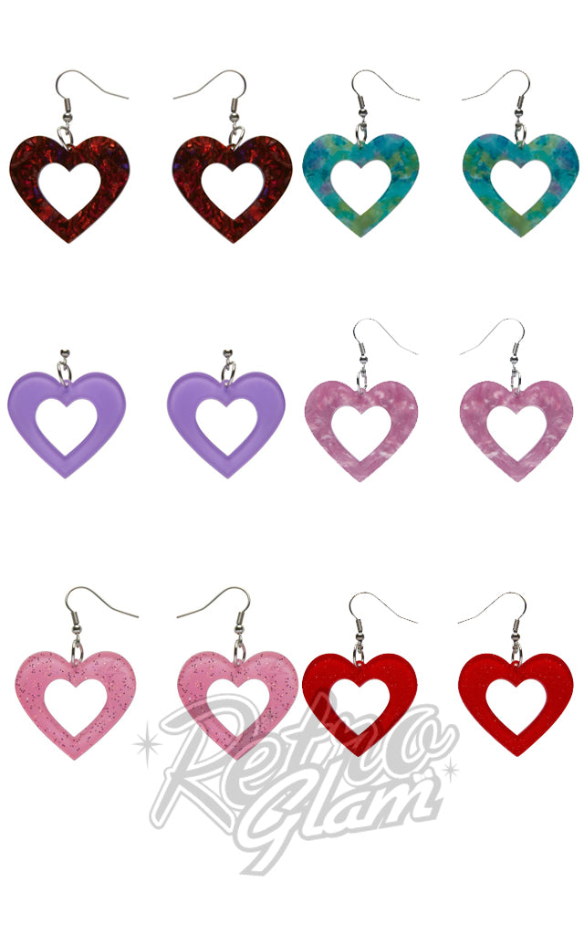 Erstwilder Essentials Open Heart Drop Earrings - Assorted Colours