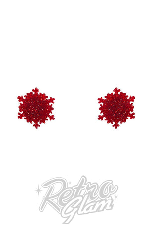 Erstwilder Snowflake Stud Earrings red