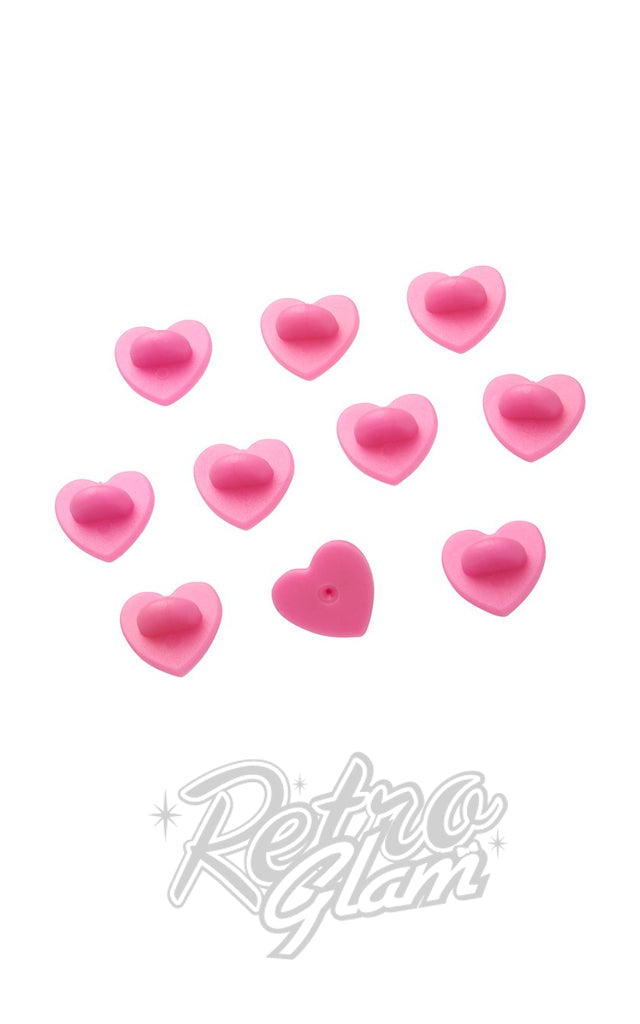 Erstwilder Lapel Pin Rubber Pink Heart Locking Clasps