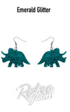 Erstwilder Dinosauria Essentials Triceratops Drop Earrings emerald