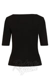 Hell Bunny Philippa Top in Black detail back