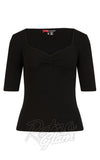 Hell Bunny Philippa Top in Black detail