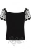 Hell Bunny Amandine Top in Black detail back