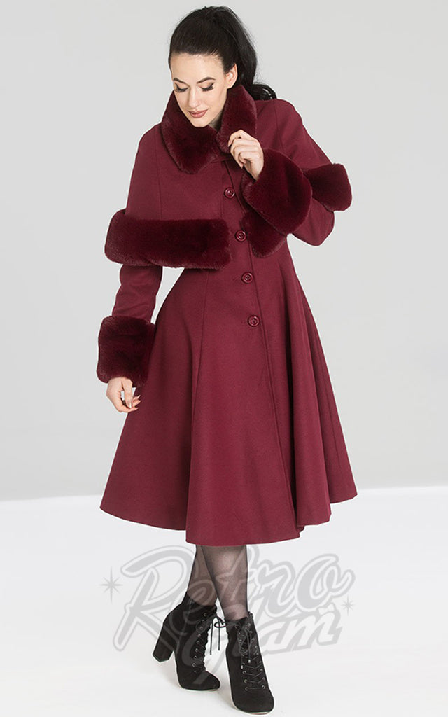 Hell Bunny Capulet Coat in Wine - Email/Contact to special order